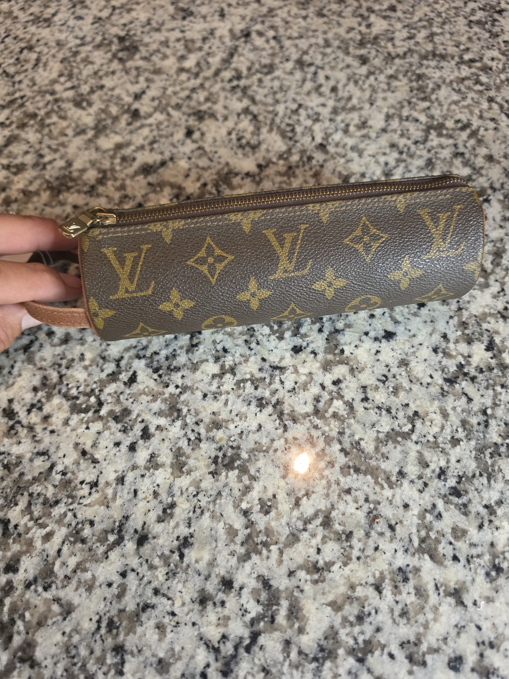 Louis Vuitton Brown Monogram Canvas Cylindrical Key & Card Pouch